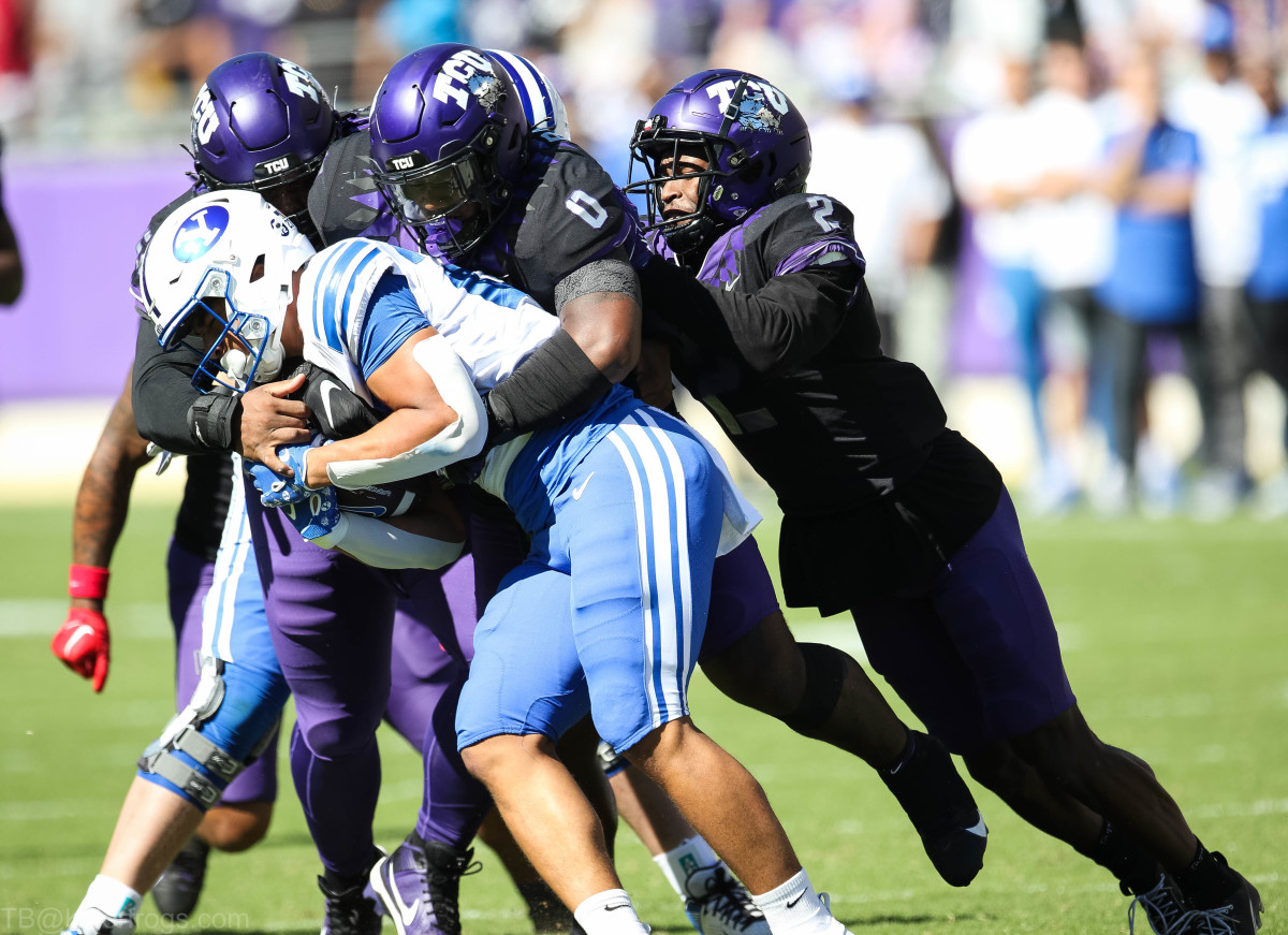 Shad Banks (#0) and Josh Newton (#2) are part of the TCU defense that will have to stop Kansas State in Week 8. 